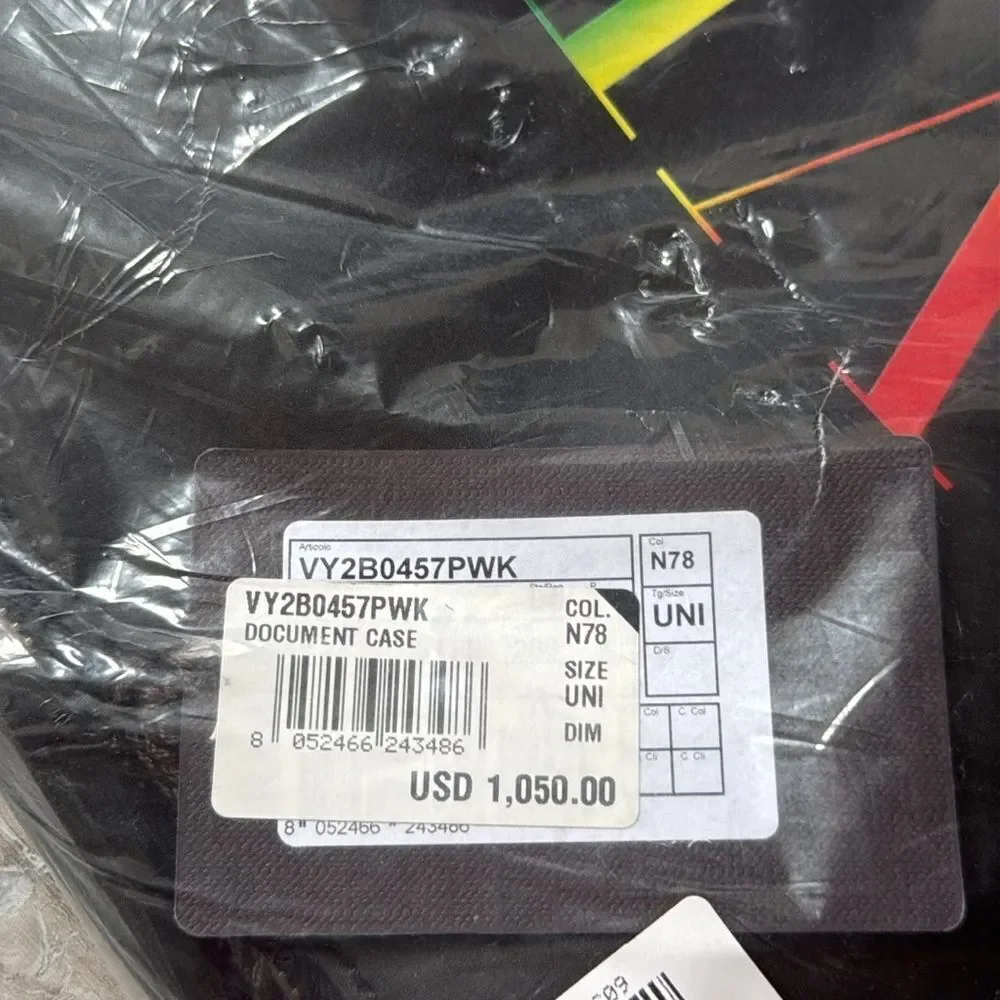 Valentino VLTN Document Holder Black/Muti‎ Color Nwt